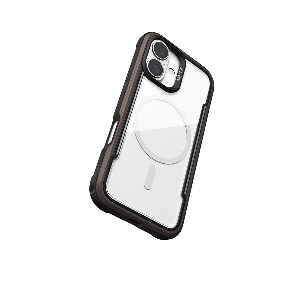 Raptic Shield Serisi iPhone 16 M-safe Şarj Özellikli Airbagli Şeffaf Arka Yüzey Kılıf