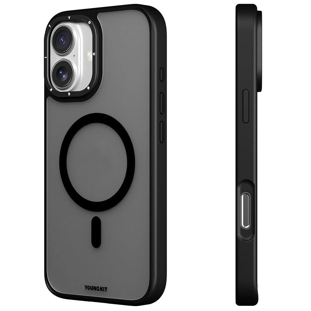 Youngkit Gemstone Serisi iPhone 16 Magsafe Şarj Özellikli Cam Arka Yüzey TPU Kılıf