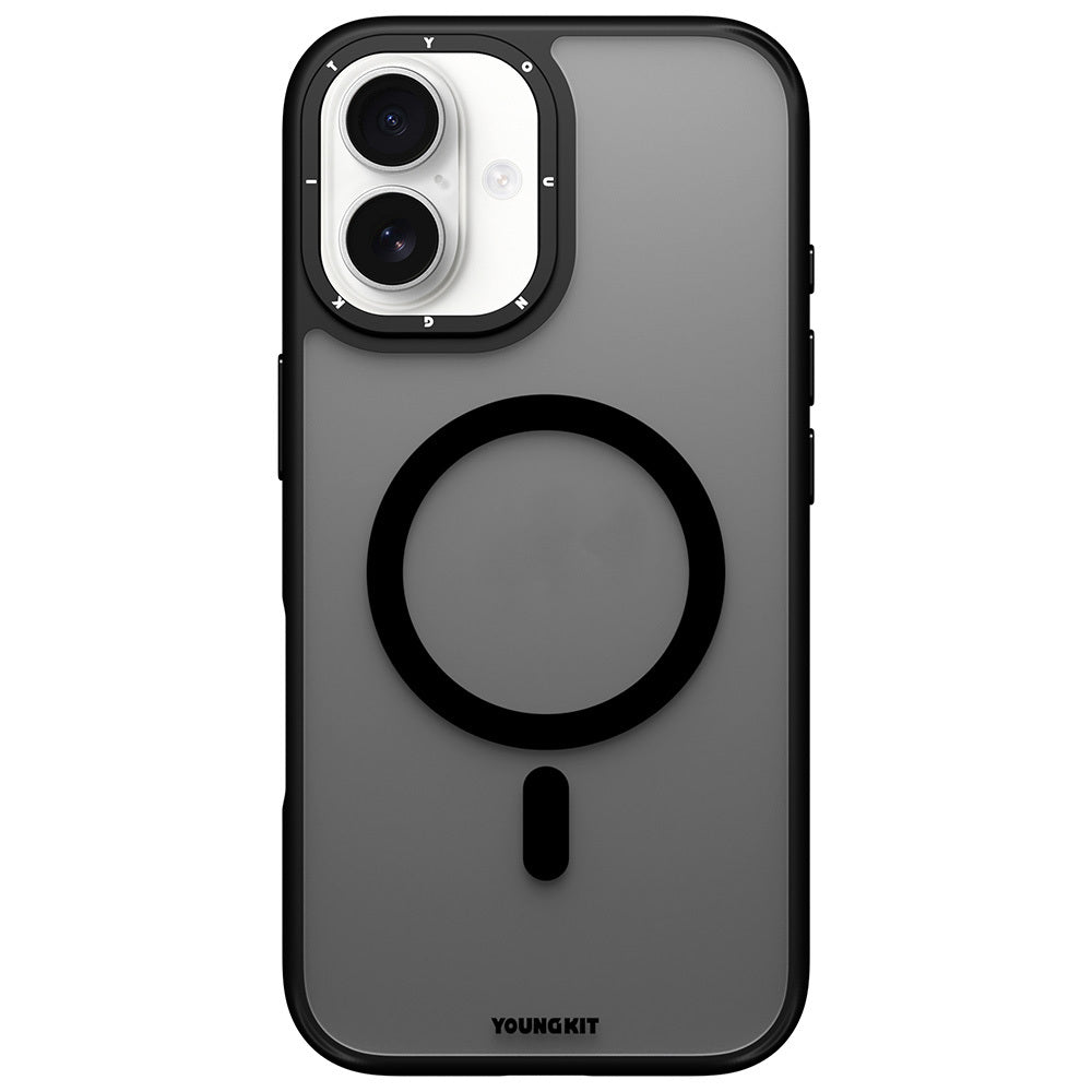 Youngkit Gemstone Serisi iPhone 16 Magsafe Şarj Özellikli Cam Arka Yüzey TPU Kılıf