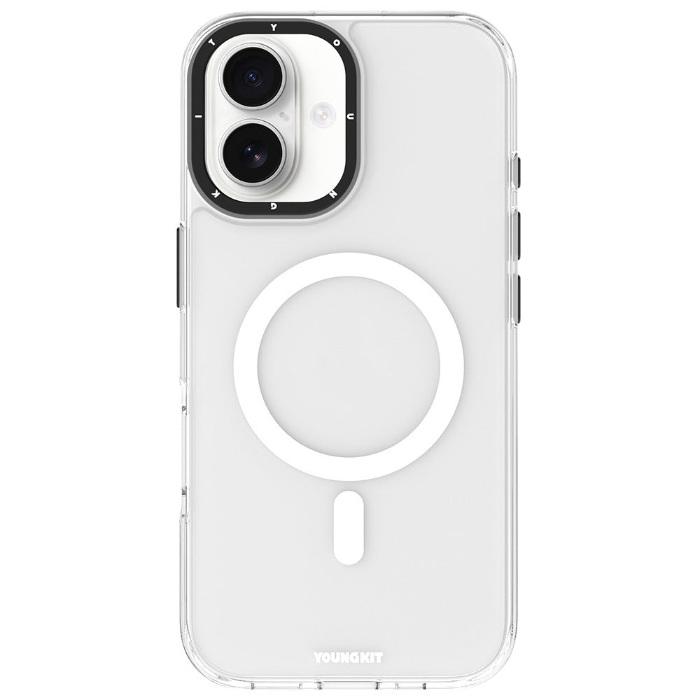 Youngkit Gemstone Serisi iPhone 16 Magsafe Şarj Özellikli Cam Arka Yüzey TPU Kılıf