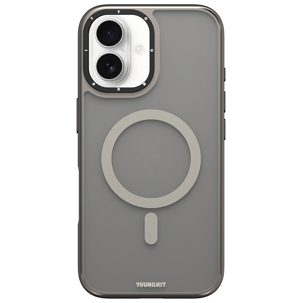 Youngkit Gemstone Serisi iPhone 16 Magsafe Şarj Özellikli Cam Arka Yüzey TPU Kılıf