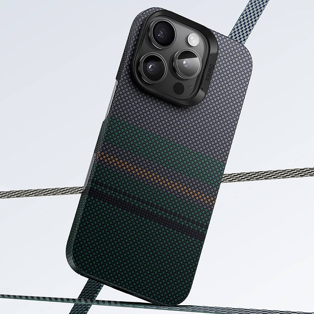 Benks Aurora ArmorAir iPhone 16 M-safe Şarj Özellikli Karbon Fiber Tasarımlı Kevlar Kılıf