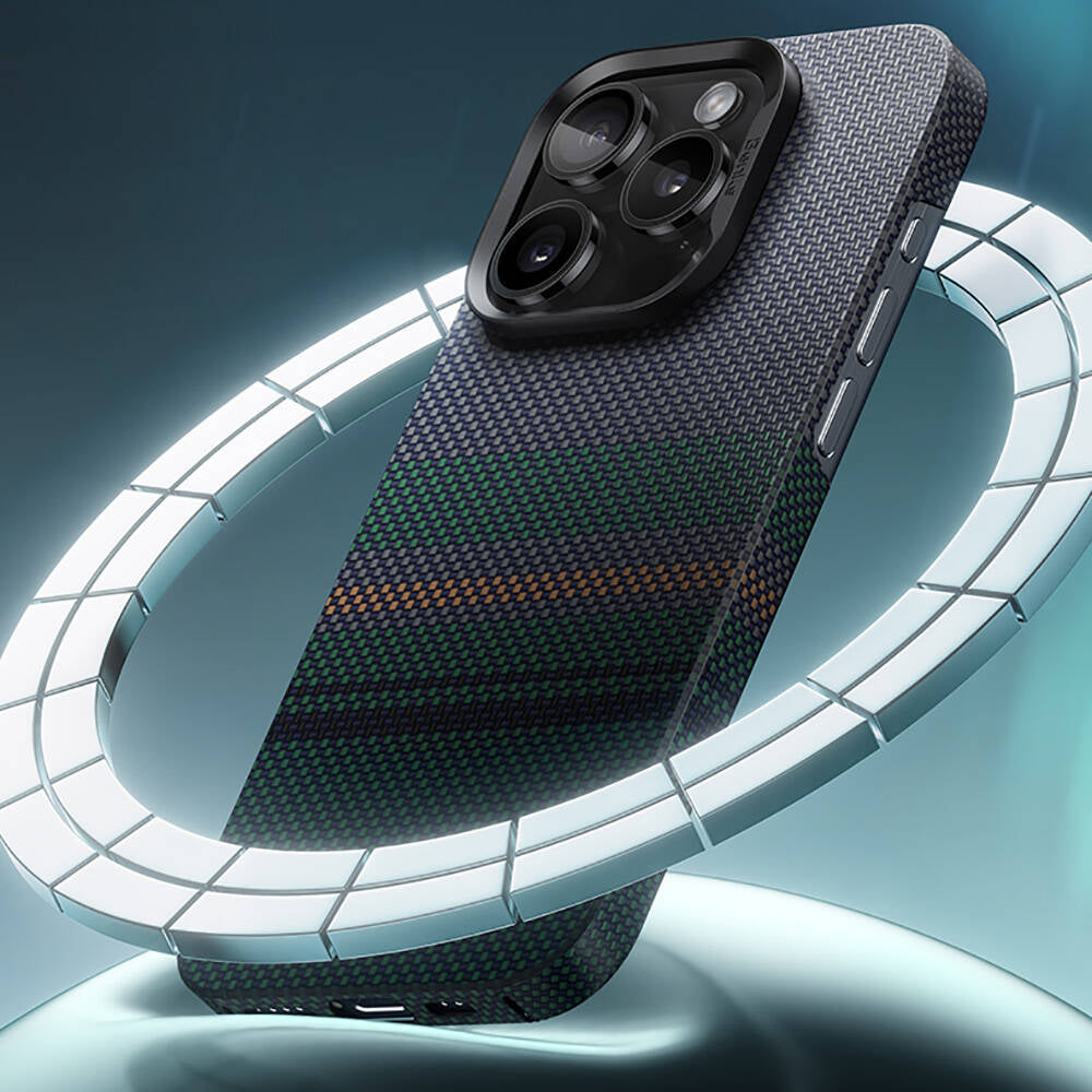 Benks Aurora ArmorAir iPhone 16 M-safe Şarj Özellikli Karbon Fiber Tasarımlı Kevlar Kılıf