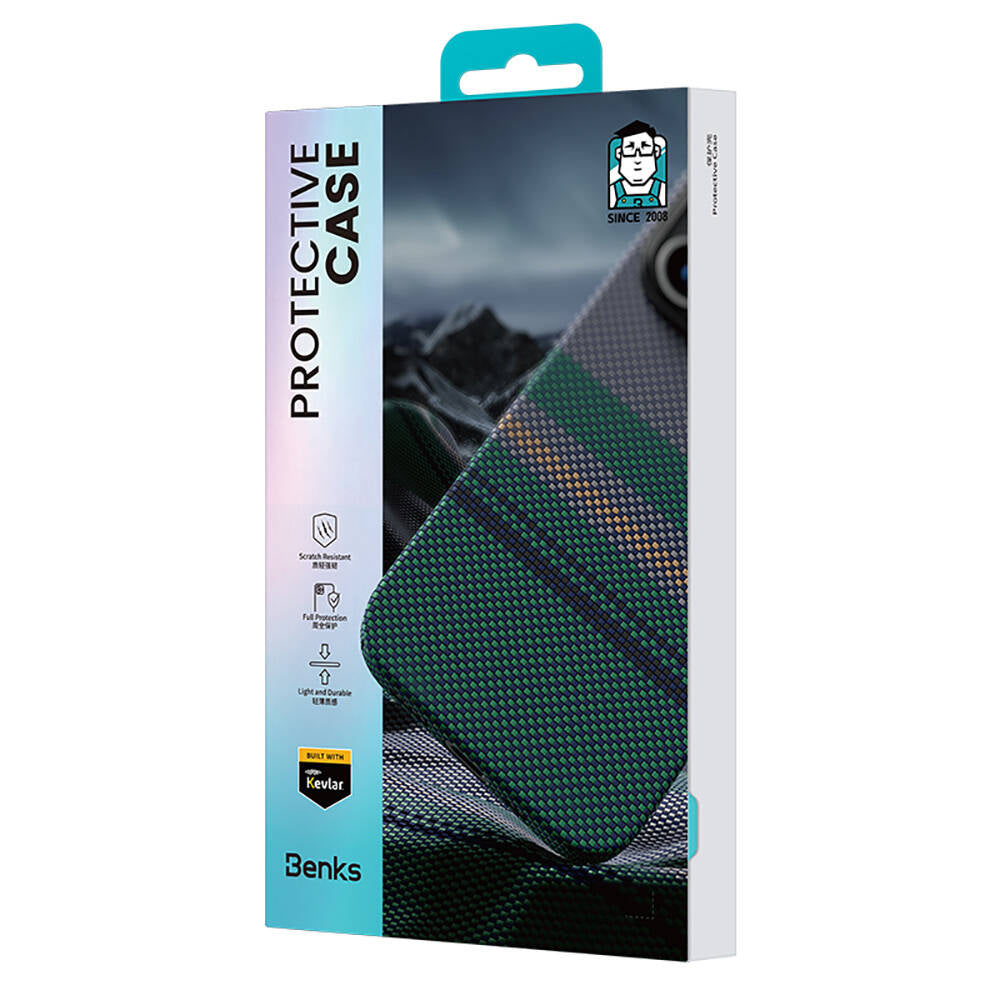 Benks Aurora ArmorAir iPhone 16 M-safe Şarj Özellikli Karbon Fiber Tasarımlı Kevlar Kılıf