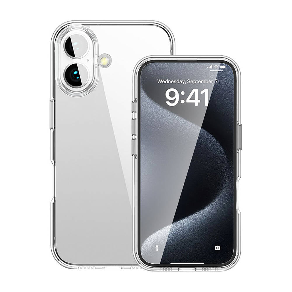 Wlons Pita iPhone 16 M-safe Şarj Özellikli Transparan Sert PC Telefon Kılıfı