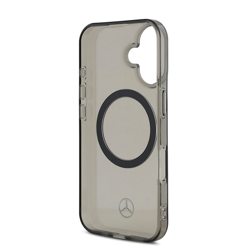 Mercedes Benz iPhone 16 Orjinal Lisanslı M-safe Şarj Özellikli Saydam Yüzey Silver Ring Kılıf
