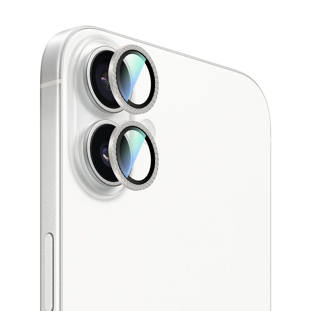 CaseWorld Alloy Sparkling Diamond Serisi iPhone 16 Plus Taşlı Lens Koruyucu