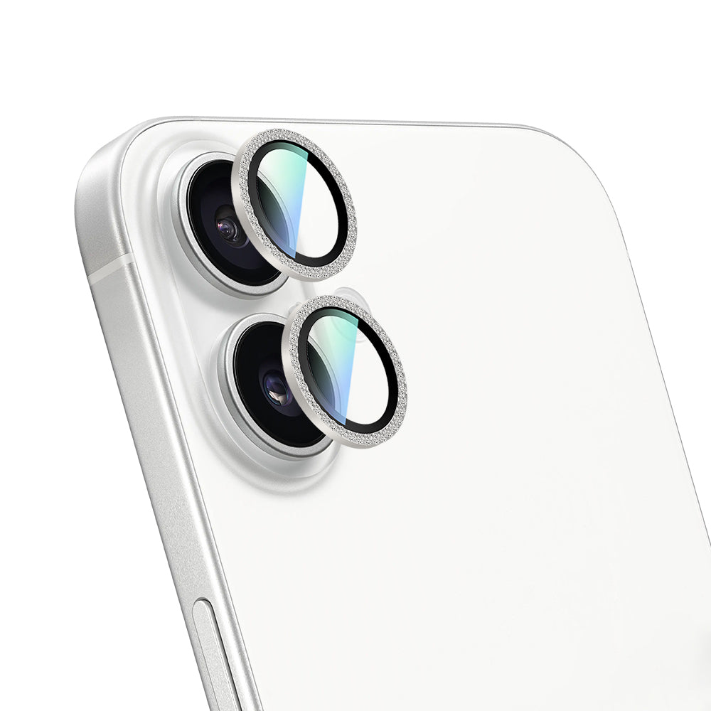CaseWorld Alloy Sparkling Diamond Serisi iPhone 16 Plus Taşlı Lens Koruyucu