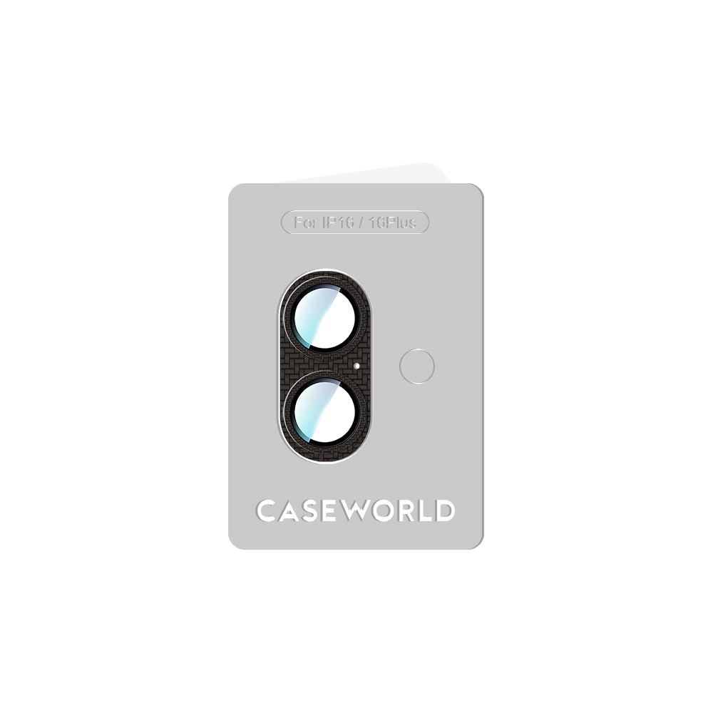 CaseWorld Karbon Fiber Serisi iPhone 16 Plus Anti Reflective Ultra Clear Full Kamera Lens Koruyucu