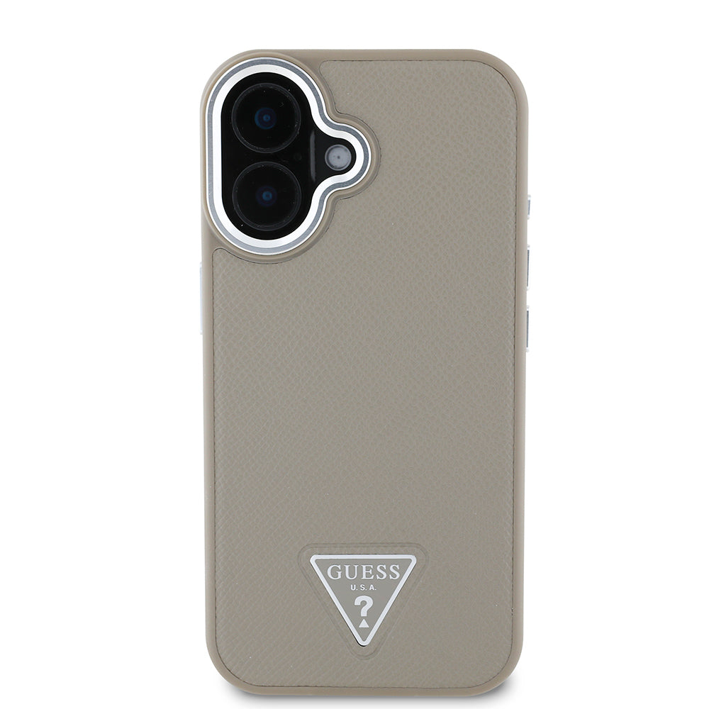 Guess iPhone 16 Plus Orjinal Lisanslı Magsafe Şarj Özellikli Grained Triangle Telefon Kılıfı-3