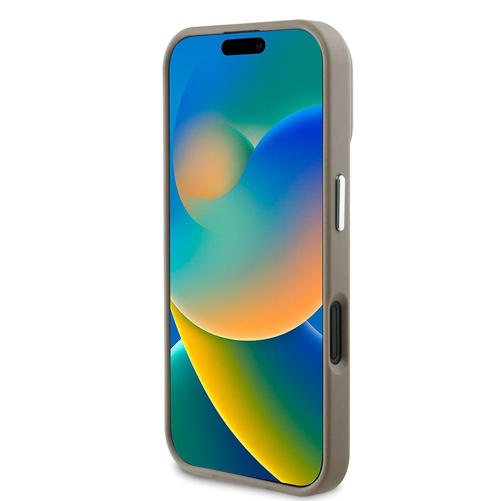 Guess iPhone 16 Plus Orjinal Lisanslı Magsafe Şarj Özellikli Grained Triangle Telefon Kılıfı-5