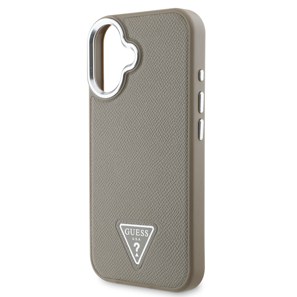 Guess iPhone 16 Plus Orjinal Lisanslı Magsafe Şarj Özellikli Grained Triangle Telefon Kılıfı-6