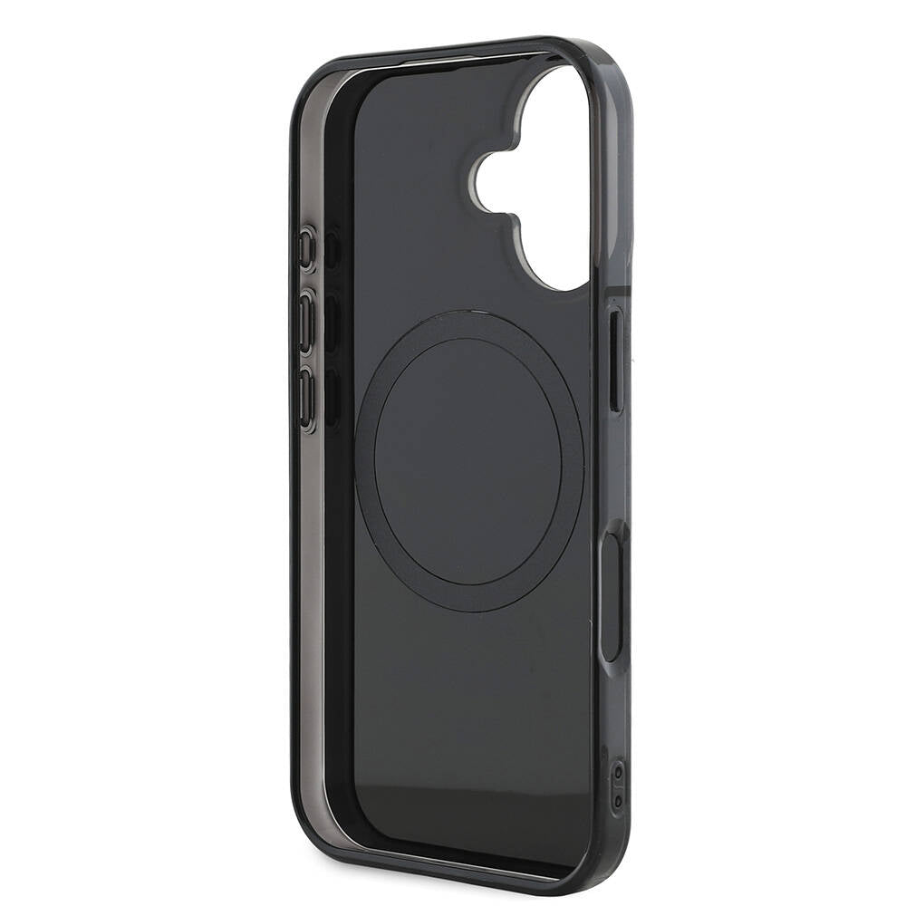AMG iPhone 16 Plus Orjinal Lisanslı M-safe Şarj Özellikli Çift Katmanlı Kırmızı Çapraz Çizgili Kılıf