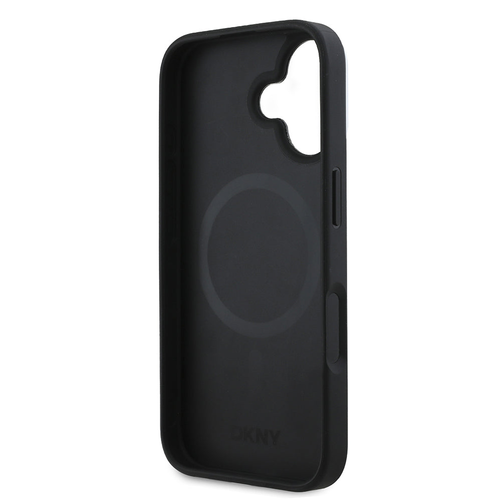 DKNY iPhone 16 Plus Orjinal Lisanslı M-safe Şarj Özellikli 3D Yazılı Checkered Pattern Kılıf