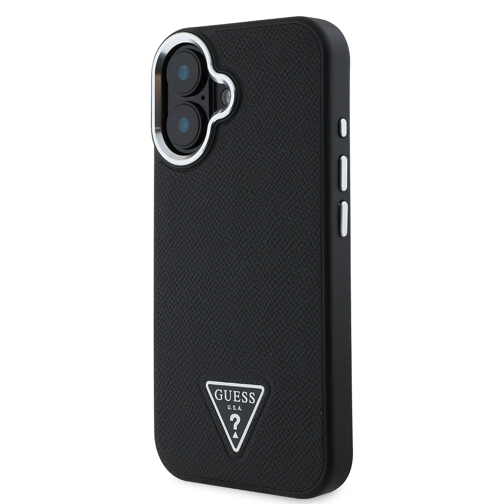 Guess iPhone 16 Plus Orjinal Lisanslı Magsafe Şarj Özellikli Grained Triangle Telefon Kılıfı-10
