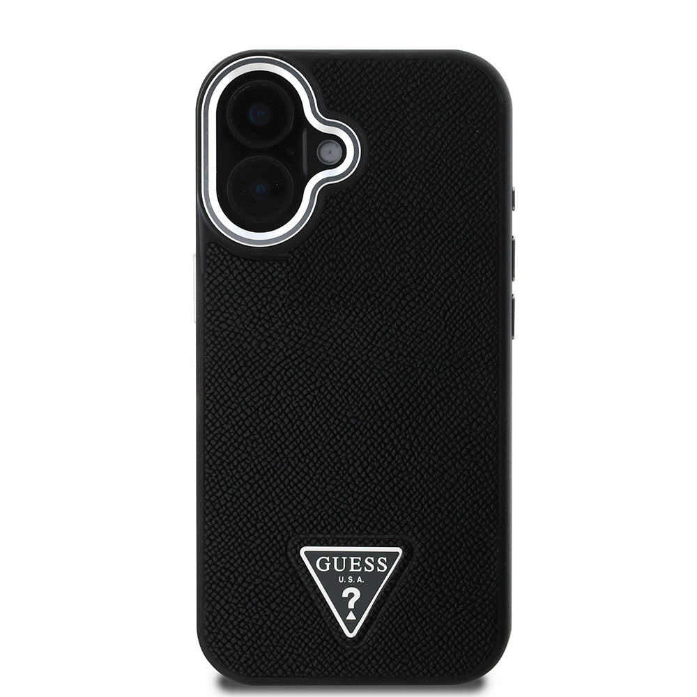 Guess iPhone 16 Plus Orjinal Lisanslı Magsafe Şarj Özellikli Grained Triangle Telefon Kılıfı-11