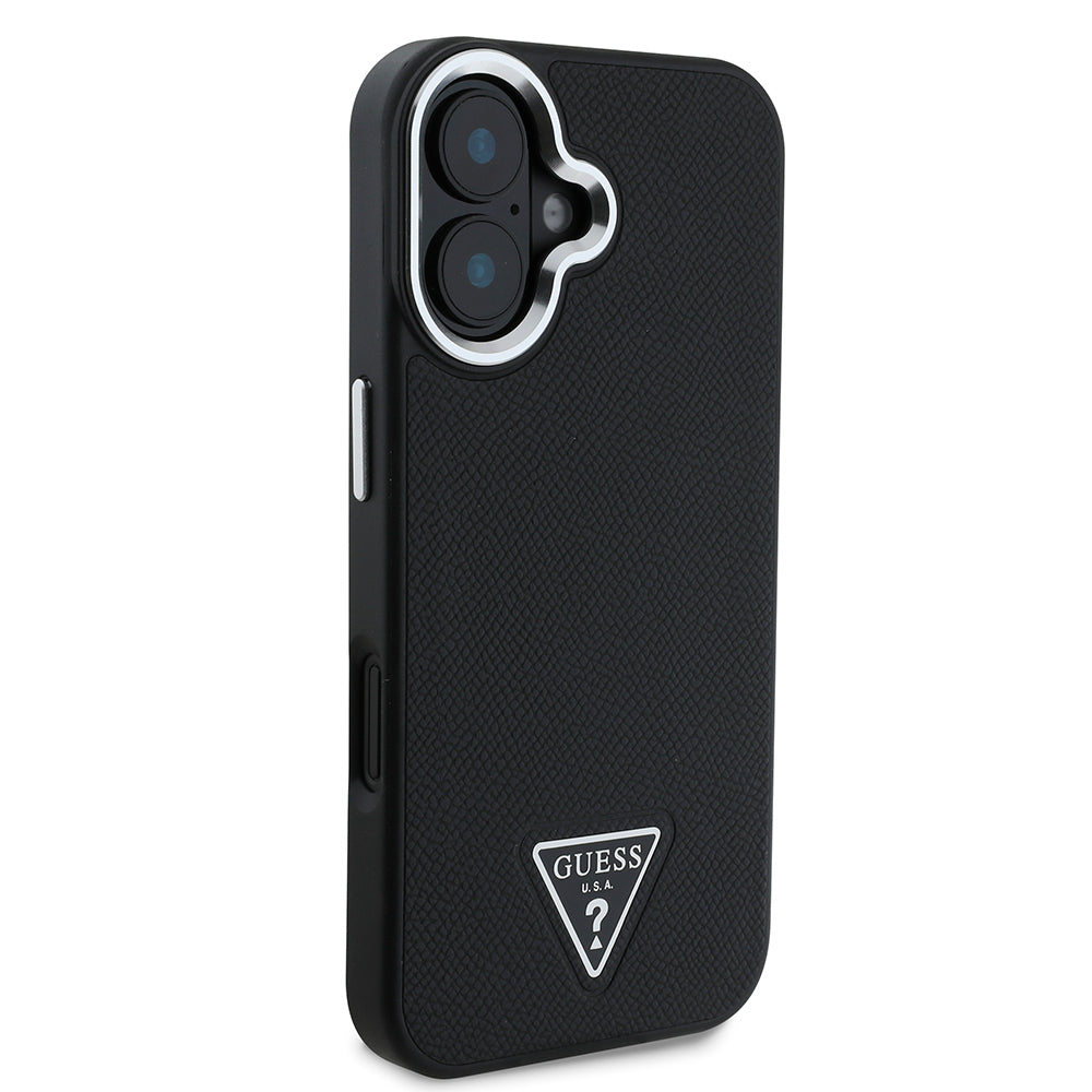Guess iPhone 16 Plus Orjinal Lisanslı Magsafe Şarj Özellikli Grained Triangle Telefon Kılıfı-12