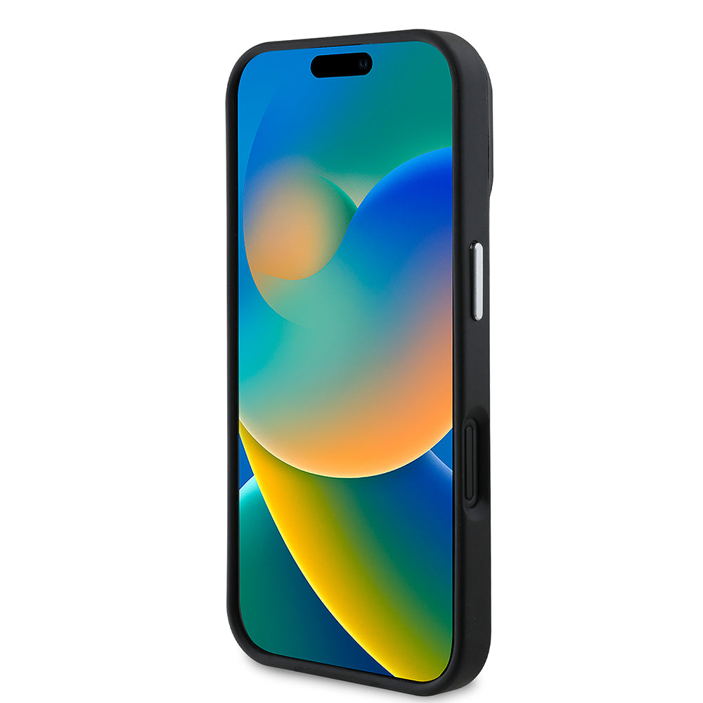 Guess iPhone 16 Plus Orjinal Lisanslı Magsafe Şarj Özellikli Grained Triangle Telefon Kılıfı-13