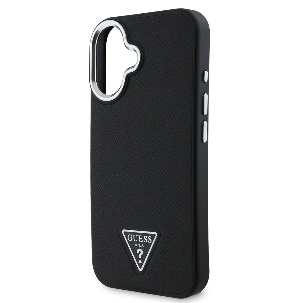 Guess iPhone 16 Plus Orjinal Lisanslı Magsafe Şarj Özellikli Grained Triangle Telefon Kılıfı-14