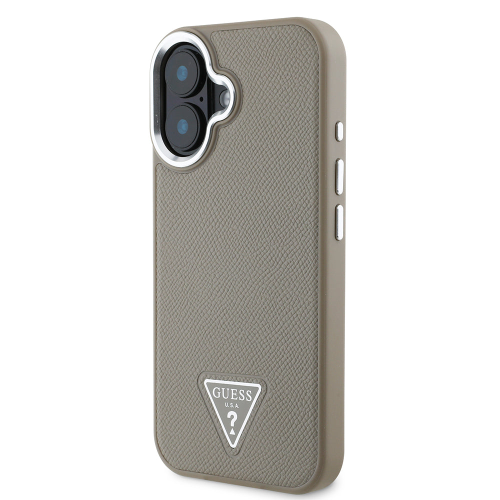 Guess iPhone 16 Plus Orjinal Lisanslı Magsafe Şarj Özellikli Grained Triangle Telefon Kılıfı-2