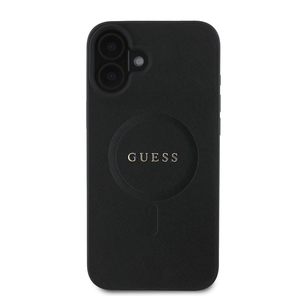 Guess iPhone 16 Plus Orjinal Lisanslı Magsafe Yazı Logolu Saffiano Classic Telefon Kılııfı-3