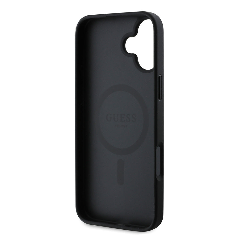 Guess iPhone 16 Plus Orjinal Lisanslı Magsafe Yazı Logolu Saffiano Classic Telefon Kılııfı-6