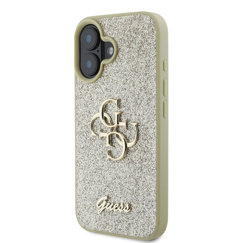Guess iPhone 16 Plus Orjinal Lisanslı 4G Büyük Metal Logolu Glitter Telefon Kılıfı - 4
