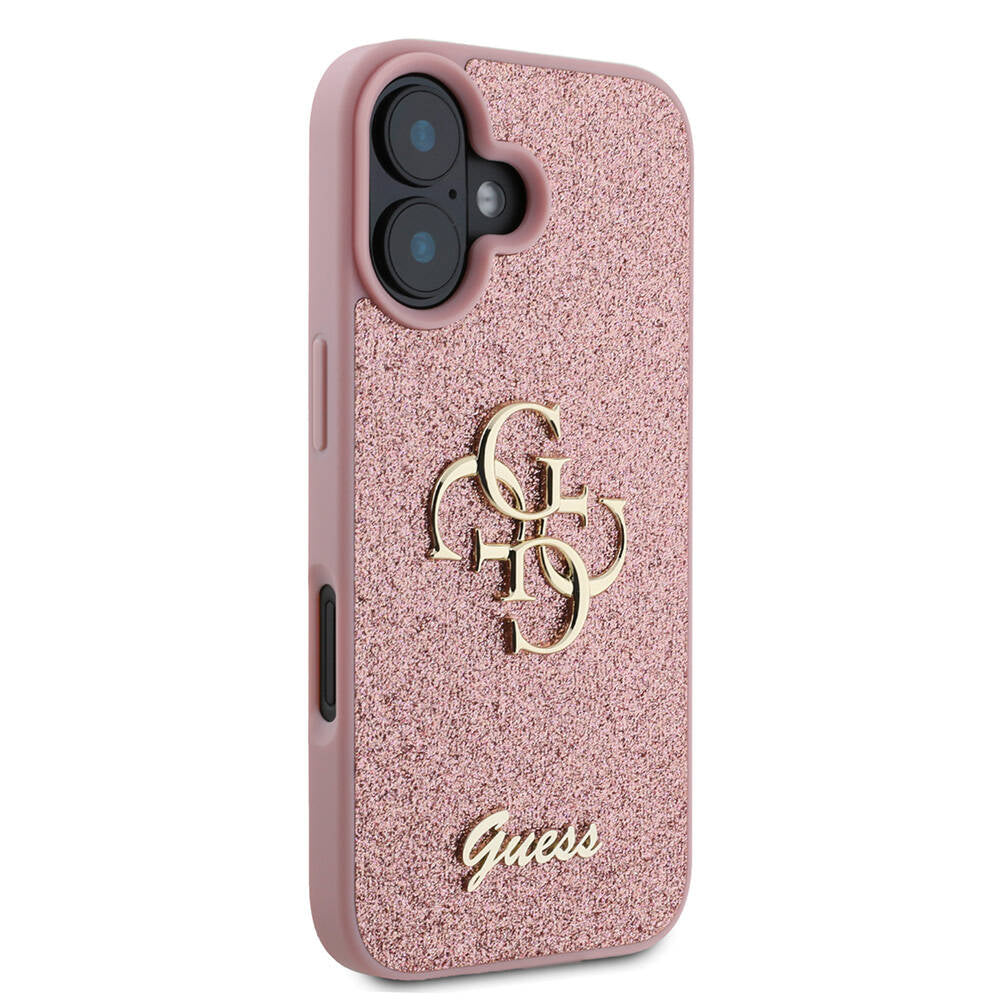 Guess iPhone 16 Plus Orjinal Lisanslı 4G Büyük Metal Logolu Glitter Telefon Kılıfı - 18