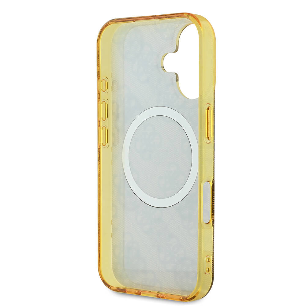 Guess iPhone 16 Plus Orjinal Lisanslı Magsafe Şarj Özellikli 4G Desenli IML Yazı Logolu Peony Telefon Kılıfı - 7