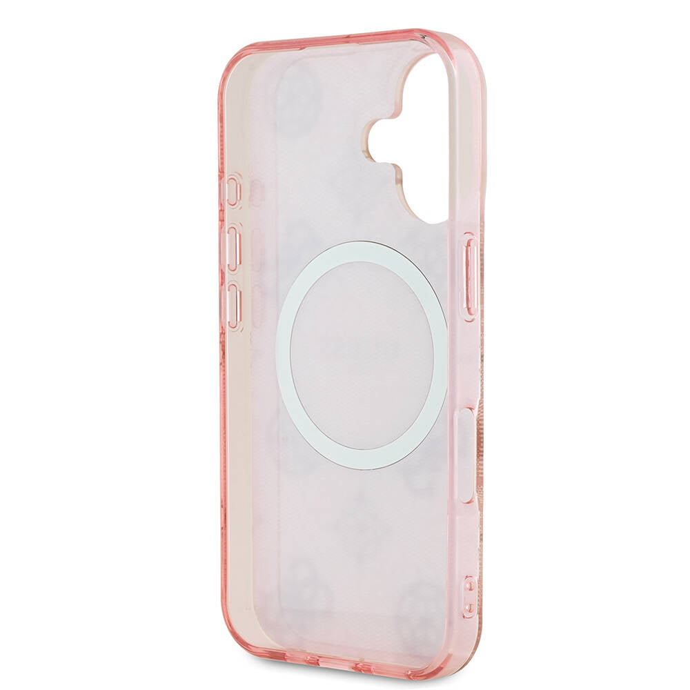 Guess iPhone 16 Plus Orjinal Lisanslı Magsafe Şarj Özellikli 4G Desenli IML Yazı Logolu Peony Telefon Kılıfı - 14