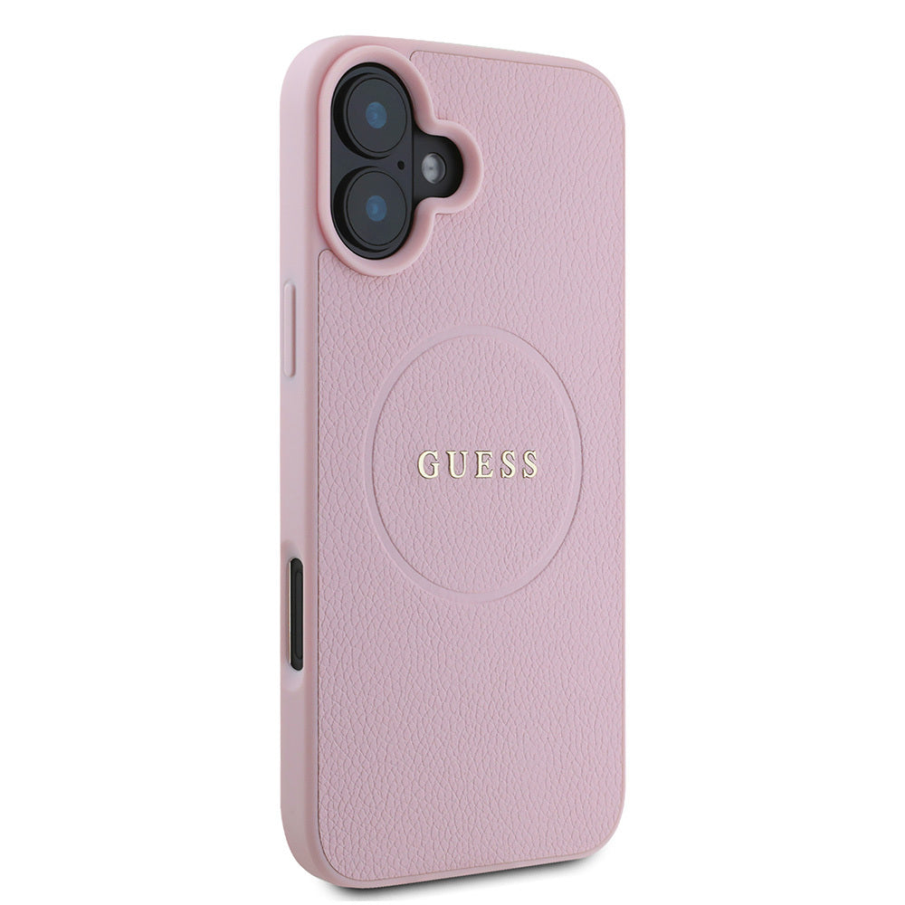 Guess iPhone 16 Plus Orjinal Lisanslı Magsafe Şarj Özellikli Yazı Logolu Grained Telefon Kılıfı - 22
