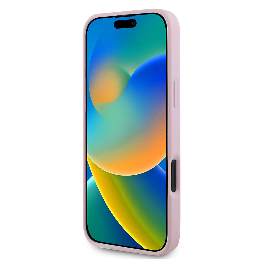 Guess iPhone 16 Plus Orjinal Lisanslı Magsafe Şarj Özellikli Yazı Logolu Grained Telefon Kılıfı - 18