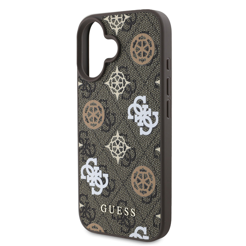 Guess iPhone 16 Plus Orjinal Lisanslı Magsafe Şarj Özellikli 4G Desenli Yazı Logolu Peony Telefon Kılıfı - 5