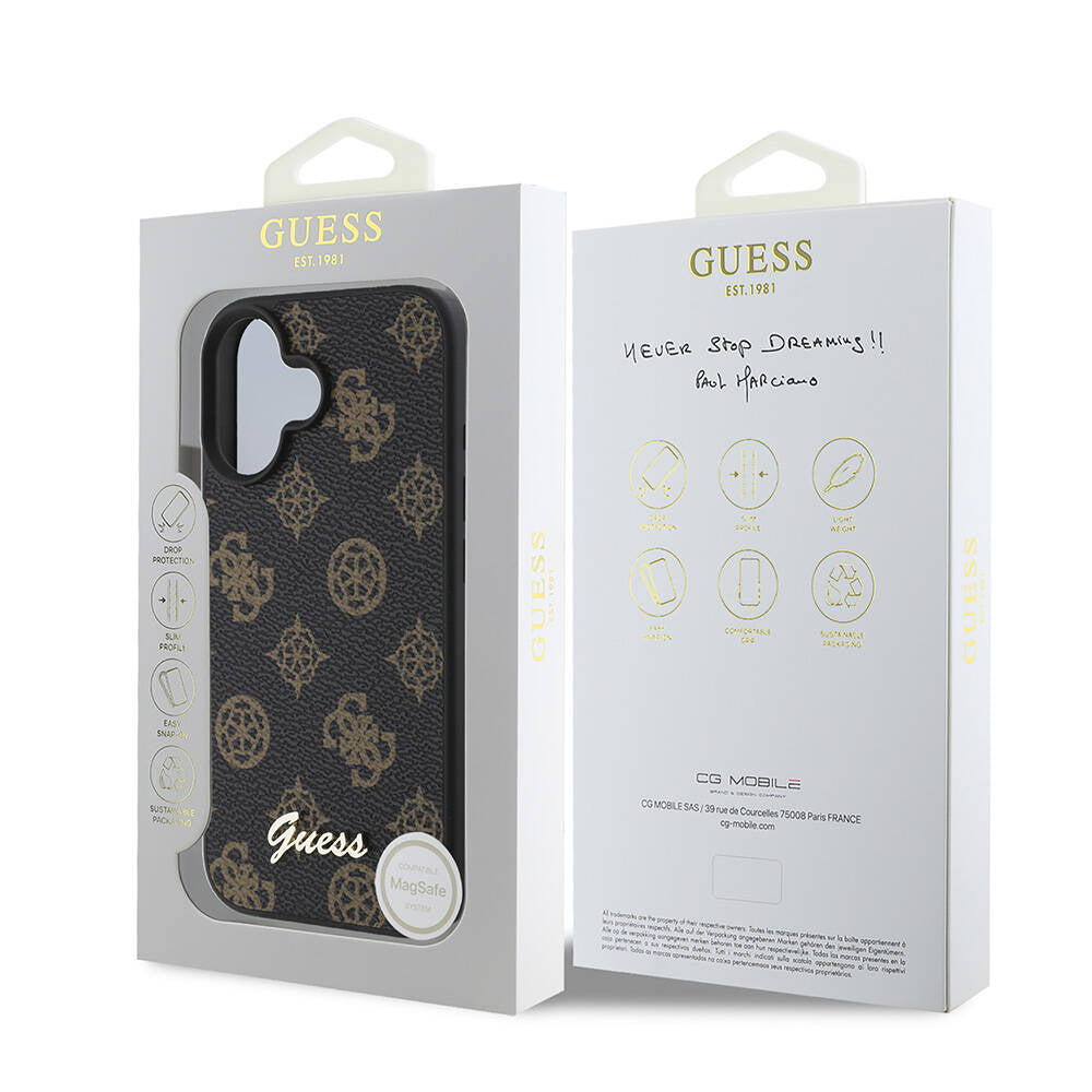 Guess iPhone 16 Plus Orjinal Lisanslı Magsafe Şarj Özellikli Yazı Logolu Peony Telefon Kılıfı - 14