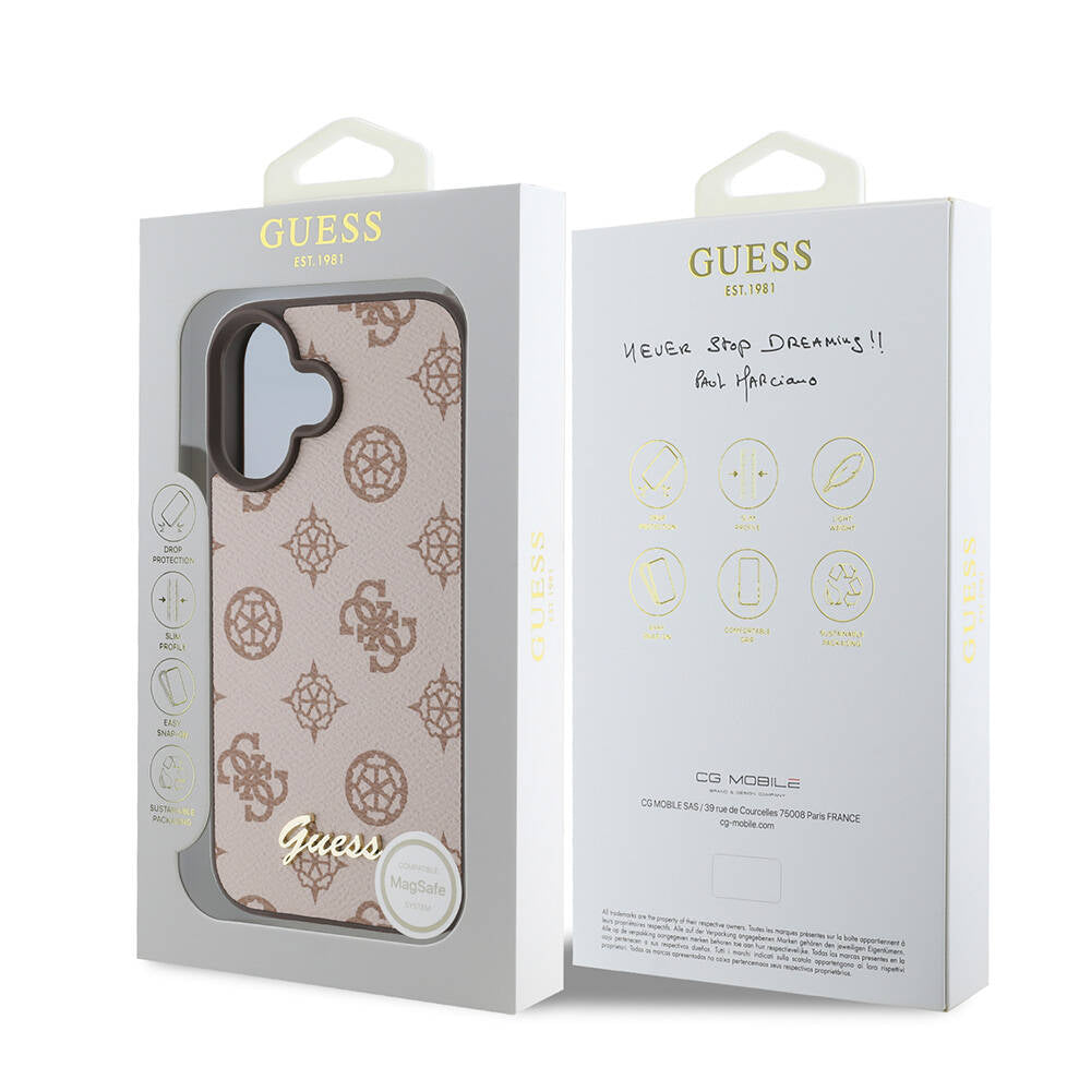 Guess iPhone 16 Plus Orjinal Lisanslı Magsafe Şarj Özellikli Yazı Logolu Peony Telefon Kılıfı - 7