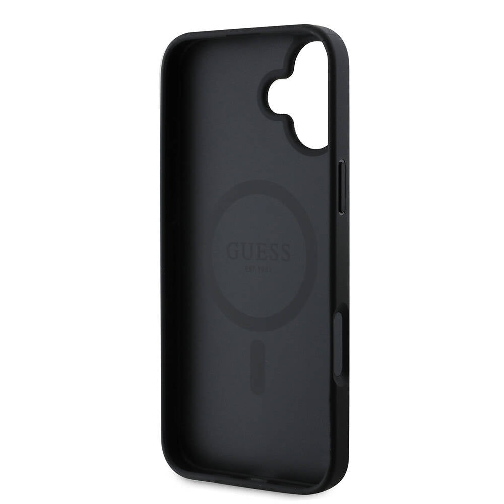 Guess iPhone 16 Plus Orjinal Lisanslı Magsafe Şarj Özellikli Yazı Logolu Saffiano Peony Telefon Kılıfı - 6