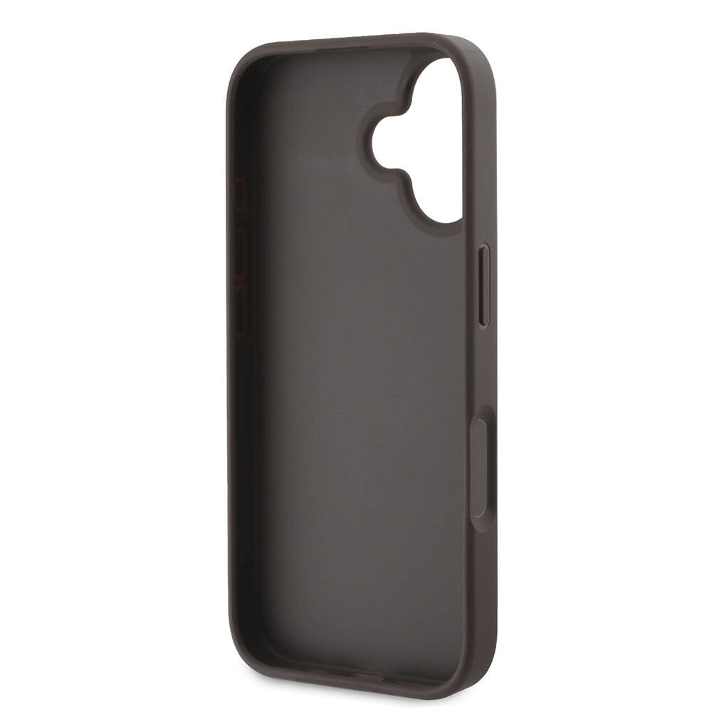 Guess iPhone 16 Plus Orjinal Lisanslı PU Deri 4G Desenli Metal Büyük 4G ve Yazı Logolu Telefon Kılıfı - 15