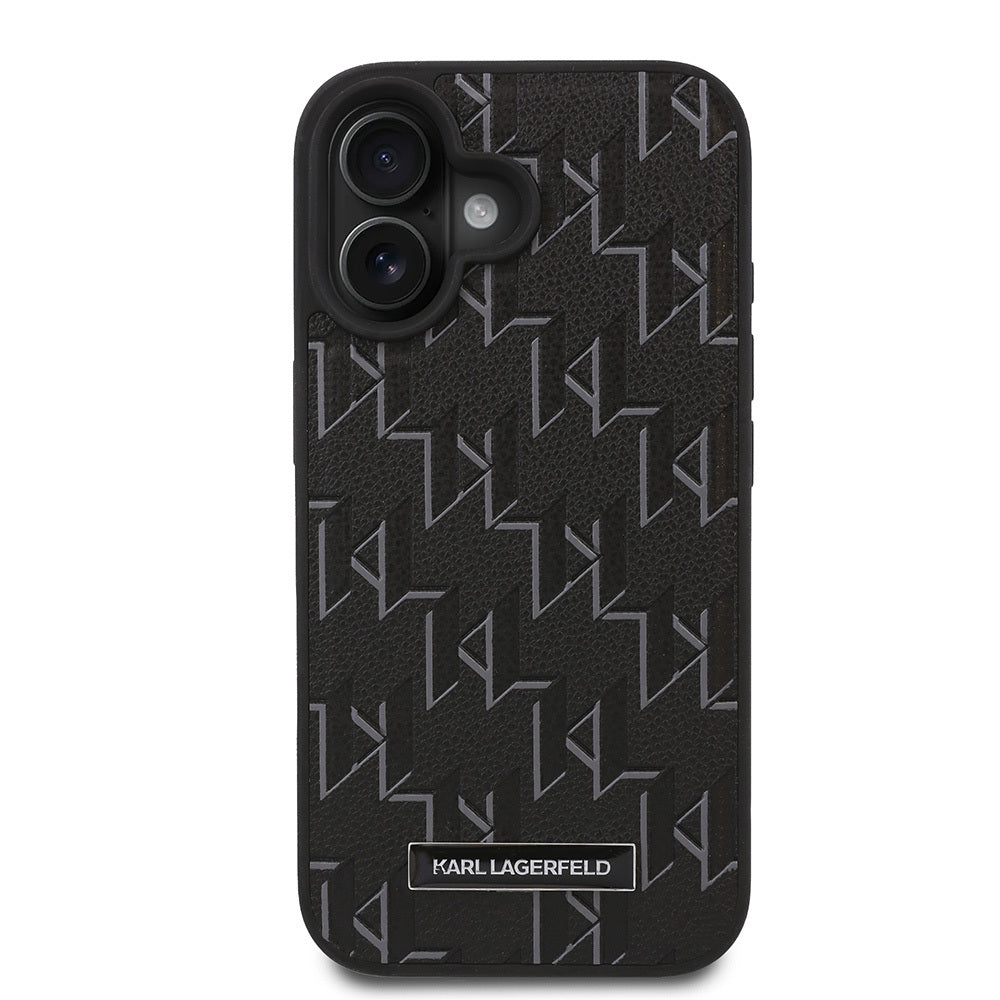 Karl Lagerfeld iPhone 16 Plus Orjinal Lisanslı Magsafe Şarj Özellikli KL Yazılı Hot Stamp Telefon Kılıfı-3