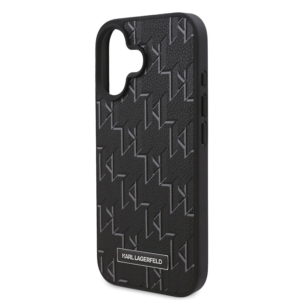 Karl Lagerfeld iPhone 16 Plus Orjinal Lisanslı Magsafe Şarj Özellikli KL Yazılı Hot Stamp Telefon Kılıfı-6