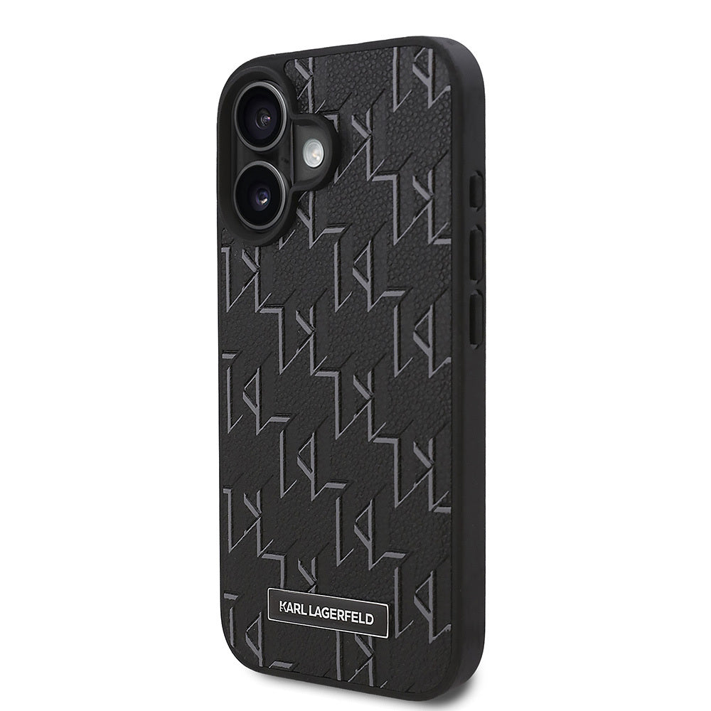 Karl Lagerfeld iPhone 16 Plus Orjinal Lisanslı Magsafe Şarj Özellikli KL Yazılı Hot Stamp Telefon Kılıfı-2