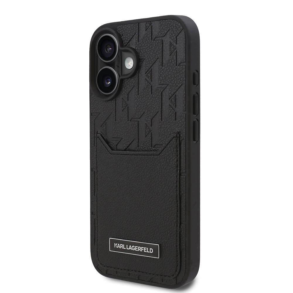 Karl Lagerfeld iPhone 16 Plus Orjinal Lisanslı Kartlıklı Cardslot Monogram Telefon Kılıfı - 2