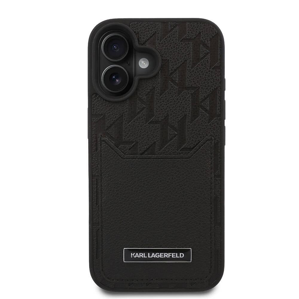 Karl Lagerfeld iPhone 16 Plus Orjinal Lisanslı Kartlıklı Cardslot Monogram Telefon Kılıfı - 3