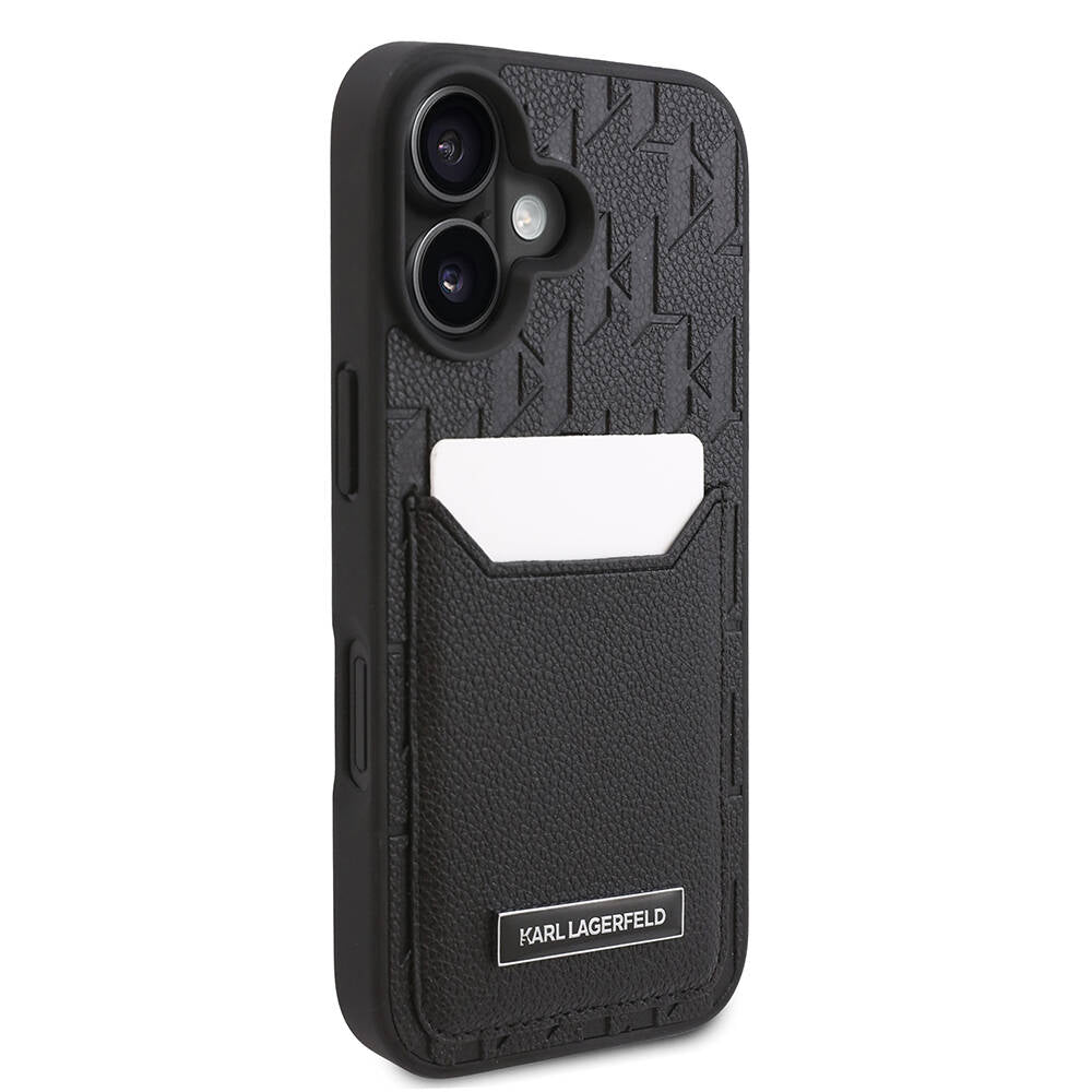 Karl Lagerfeld iPhone 16 Plus Orjinal Lisanslı Kartlıklı Cardslot Monogram Telefon Kılıfı - 4