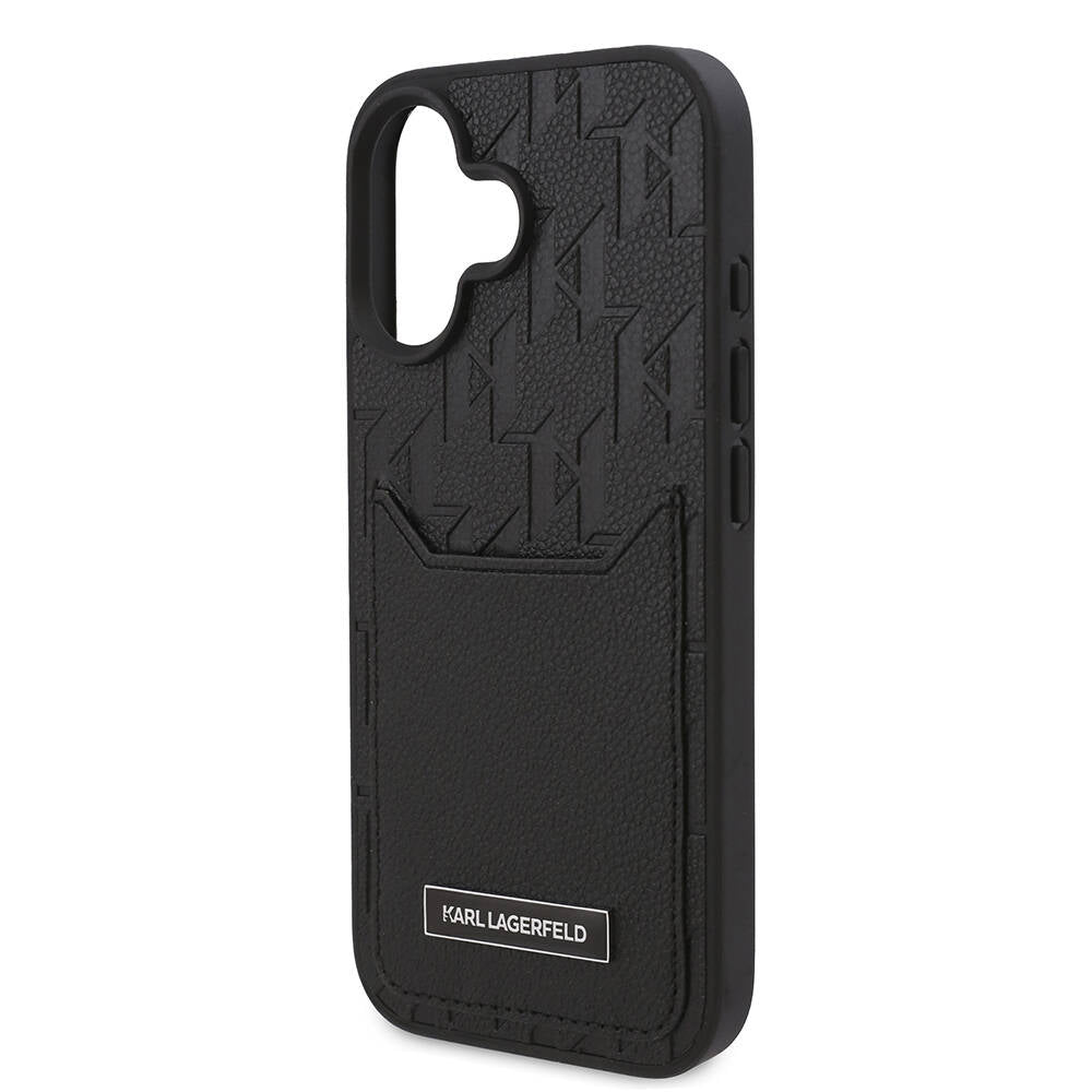 Karl Lagerfeld iPhone 16 Plus Orjinal Lisanslı Kartlıklı Cardslot Monogram Telefon Kılıfı - 6