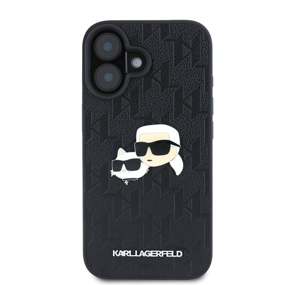 Karl Lagerfeld iPhone 16 Plus Orjinal Lisanslı K&C Heads Monogram Pin Telefon Kılıfı - 3