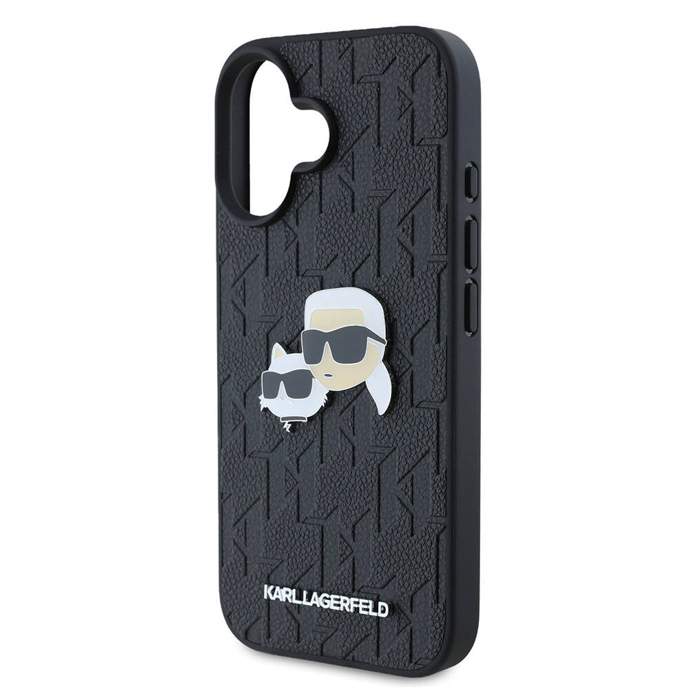 Karl Lagerfeld iPhone 16 Plus Orjinal Lisanslı K&C Heads Monogram Pin Telefon Kılıfı - 6