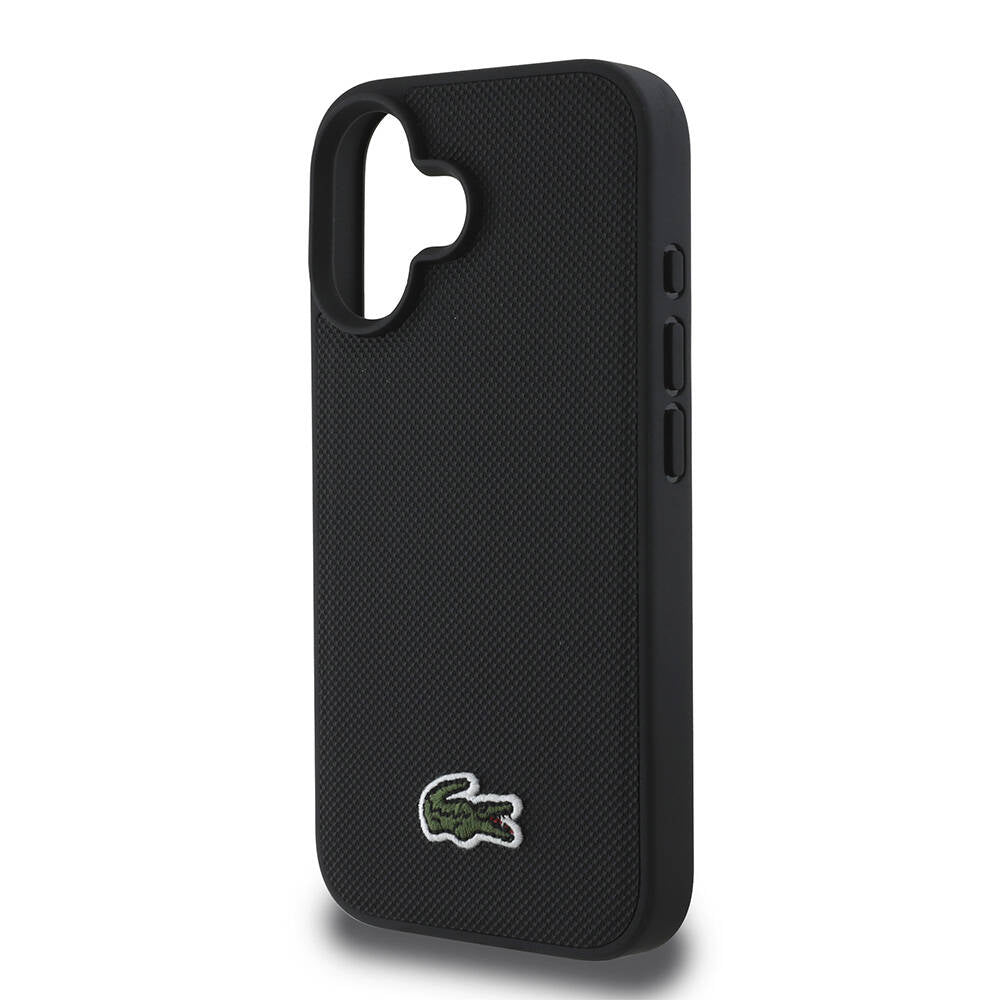 Lacoste iPhone 16 Plus Orjinal Lisanslı PU Pike Desenli Arka Yüzey İkonik Timsah Dokuma Logolu Telefon Kılıfı - 11