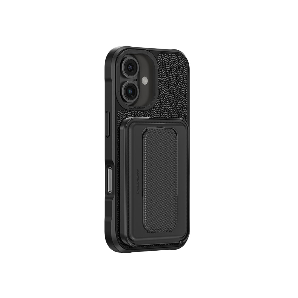 Amazinghing Glamour Luxe Serisi iPhone 16 Plus Magsafe Standlı Kartlıklı Set Telefon Kılıfı - 2