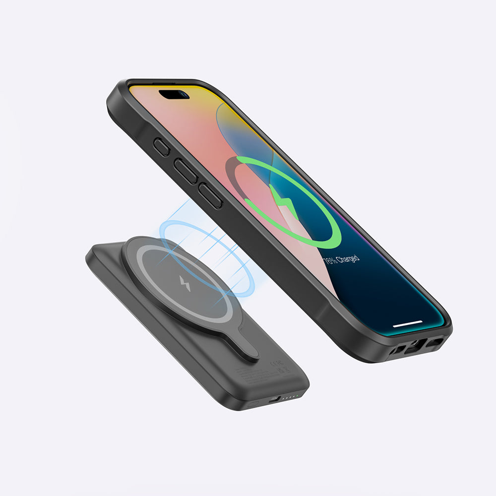 Amazinghing Glamour Luxe Serisi iPhone 16 Plus Magsafe Standlı Kartlıklı Set Telefon Kılıfı - 11