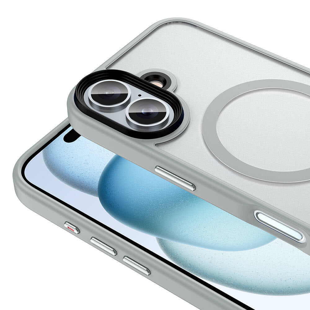 Cepax Matte Magsafe iPhone 16 Plus Mat Arka Yüzey Kablosuz Şarj Özellikli Telefon Kılıfı - 18